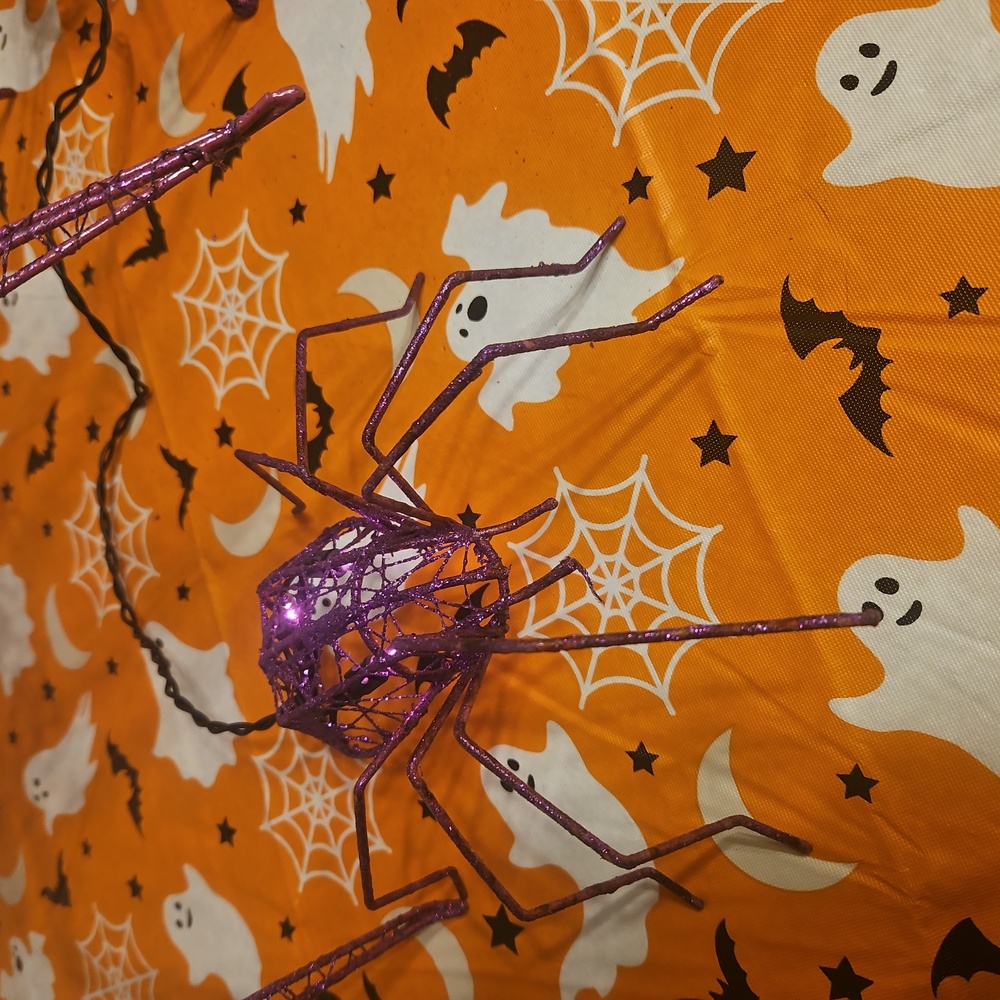 Purple Spiders with Pink LED Halloween Decor - Picture 6 of 6
